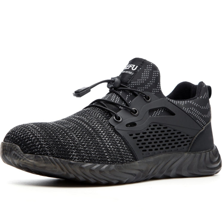 Jiefu Flying Knitted Air Permeable Insulating Steel Head Anti Smashing Shoes Anti Piercing Safety Labor Protection Shoes