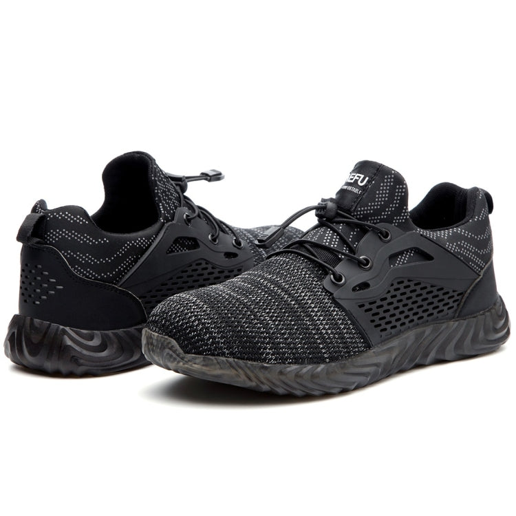 Jiefu Flying Knitted Air Permeable Insulating Steel Head Anti Smashing Shoes Anti Piercing Safety Labor Protection Shoes