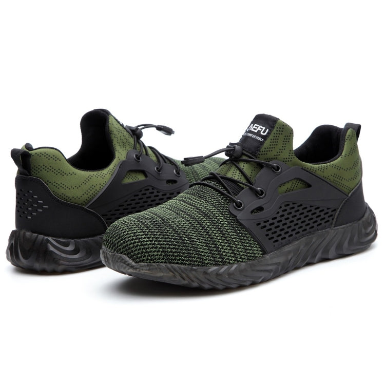 Jiefu Flying Knitted Air Permeable Insulating Steel Head Anti Smashing Shoes Anti Piercing Safety Labor Protection Shoes