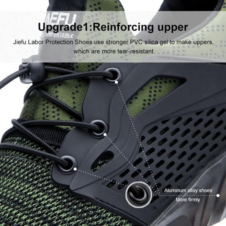 Jiefu Plush Flying Knitted Air Permeable Insulating Steel Head Anti Smashing And Anti Piercing Safety Shoes