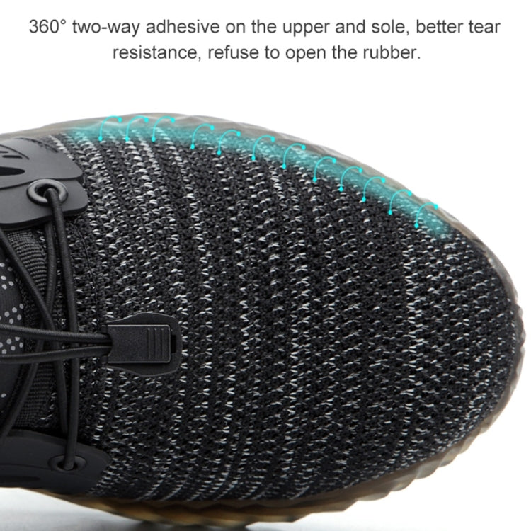Jiefu Plush Flying Knitted Air Permeable Insulating Steel Head Anti Smashing And Anti Piercing Safety Shoes