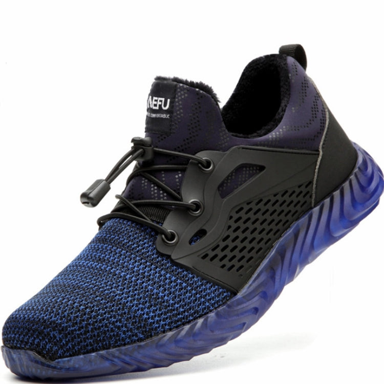 Jiefu Plush Flying Knitted Air Permeable Insulating Steel Head Anti Smashing And Anti Piercing Safety Shoes
