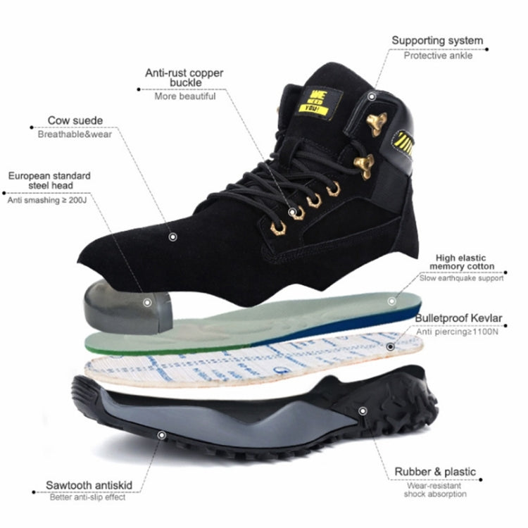 Jiefu Light And Breathable Steel Head Anti Smashing, Anti Piercing, Anti Slip And Waterproof Safety Shoes