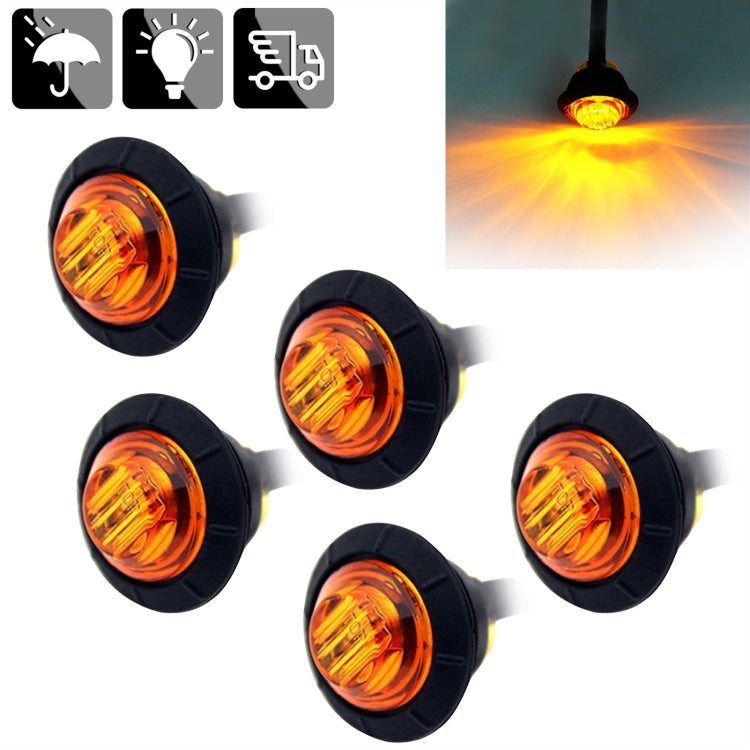 YWXLight 5pcs Round Side Led Amber Indicator Marker Light