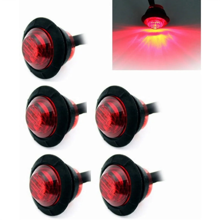 YWXLight 5pcs Round Side Led Indicator Marker Light Red