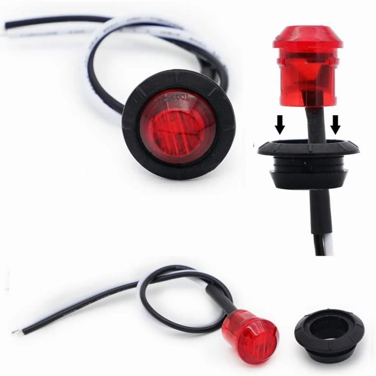 YWXLight 5pcs Round Side Led Indicator Marker Light Red