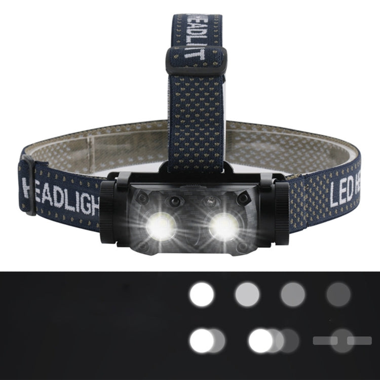 YWXLight Aluminum Alloy LED Sensor Headlight USB Rechargeable Head-mounted Flashlight Outdoor Lighting Fishing Light