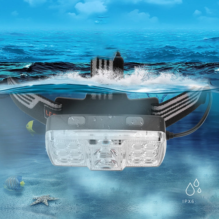 YWXLight 14 LEDs USB Charging Strong Light Warning Outdoor Waterproof Night Fishing Headlight