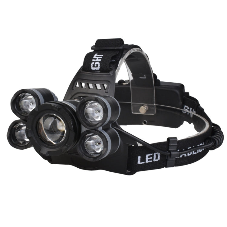 YWXLight 5LEDs USB Rechargeable Outdoor Long-range Camping Night Fishing Headlight
