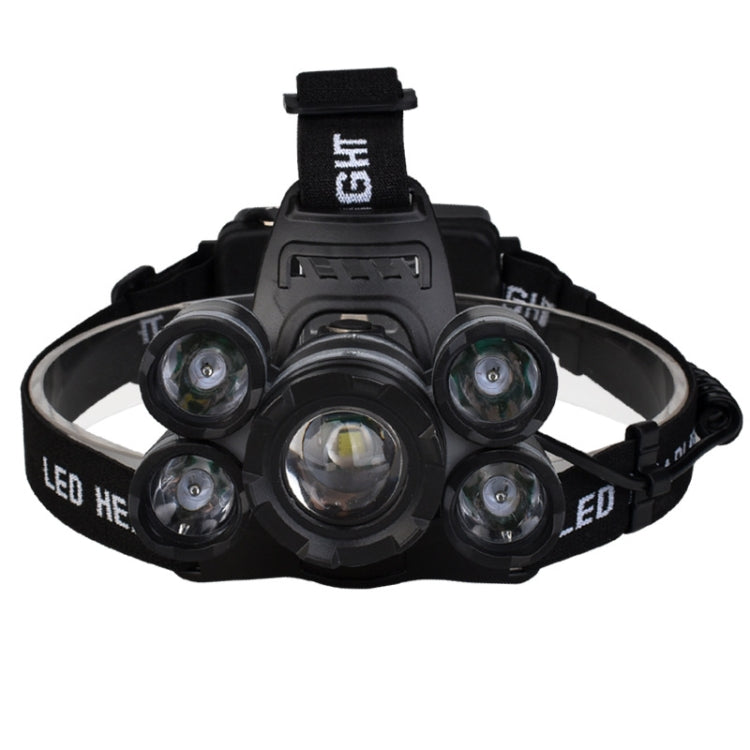 YWXLight 5LEDs USB Rechargeable Outdoor Long-range Camping Night Fishing Headlight