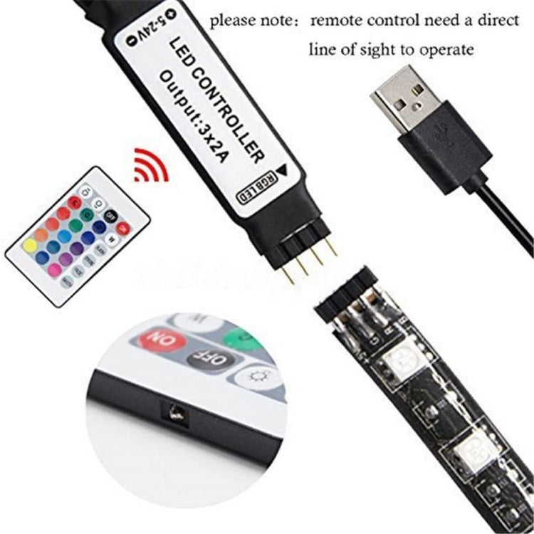 YWXLight LED Strip USB Controller with 24 Keys IR Remote Control for 5050 RGB LED Strip