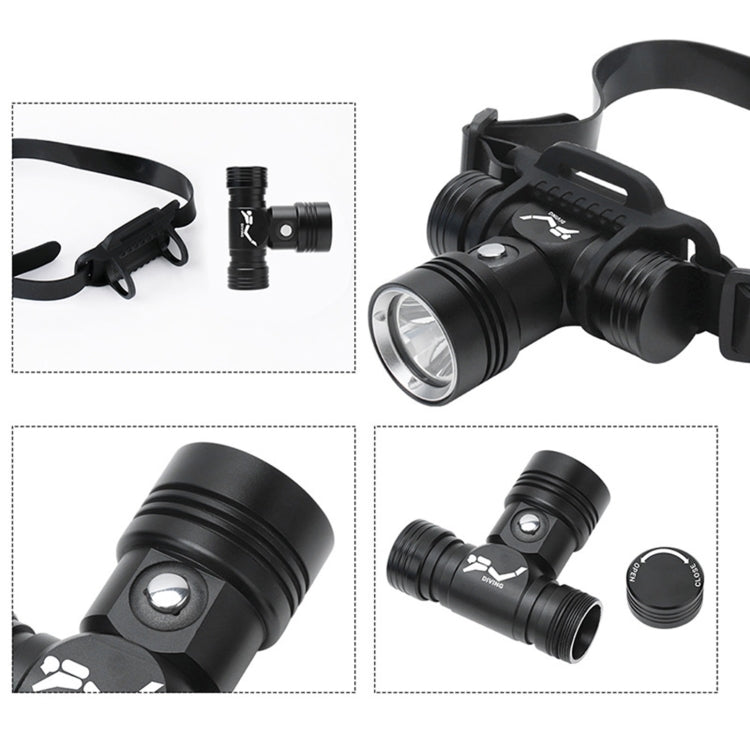 YWXLight 60m Underwater Photography Video Fill-up Headlight Diving Flashlight with Battery Display Function