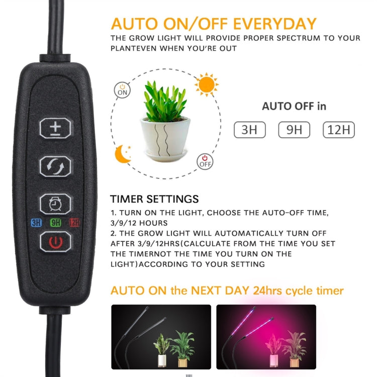 YWXLight LED Clip Plant Light USB Dimming Timing Full-spectrum Nursery Supplement Plant Growth Light