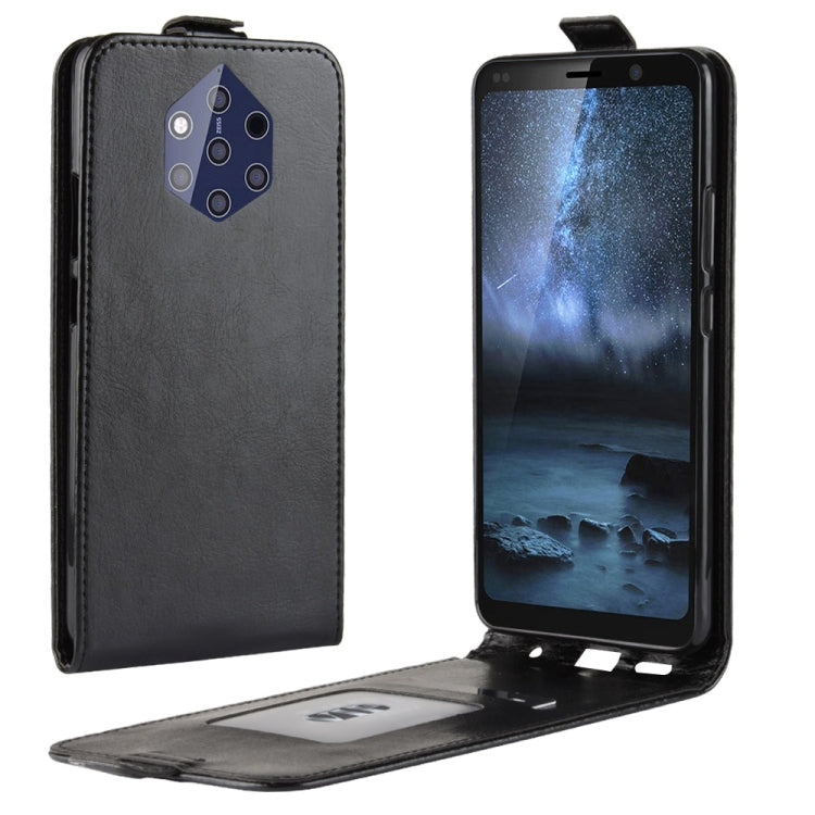 R64 Texture Vertical Flip Leather Case for Nokia 9 PureView, with  Card Slots & Photo Frame
