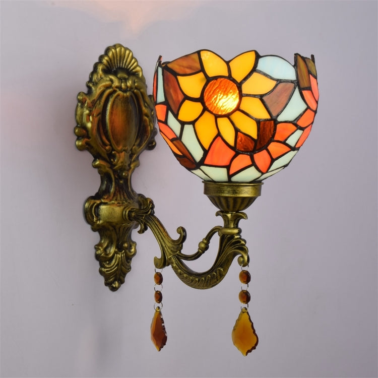 YWXLight 6 inch Retro Pastoral Crystal Bedside Bar Aisle Bathroom Mirror Wall Lamp