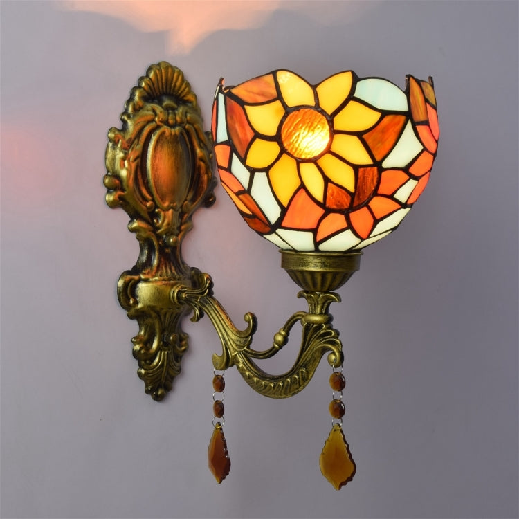 YWXLight 6 inch Retro Pastoral Crystal Bedside Bar Aisle Bathroom Mirror Wall Lamp