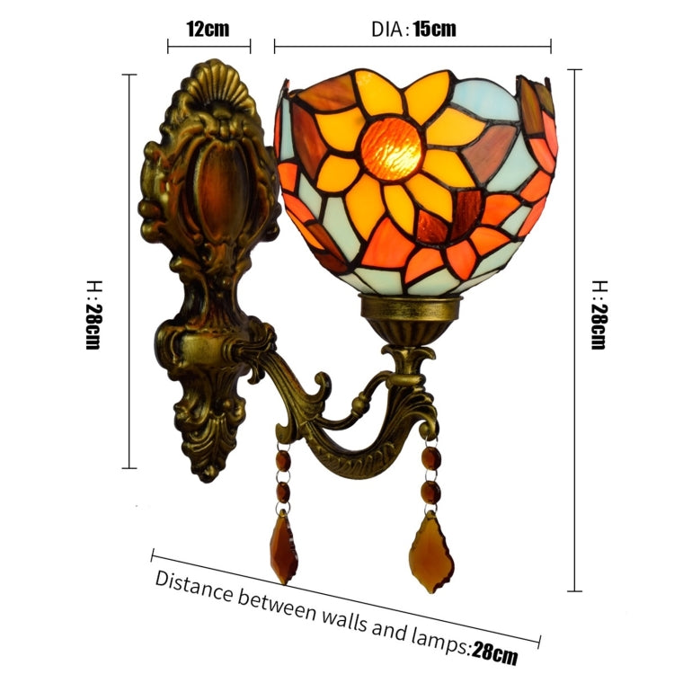 YWXLight 6 inch Retro Pastoral Crystal Bedside Bar Aisle Bathroom Mirror Wall Lamp