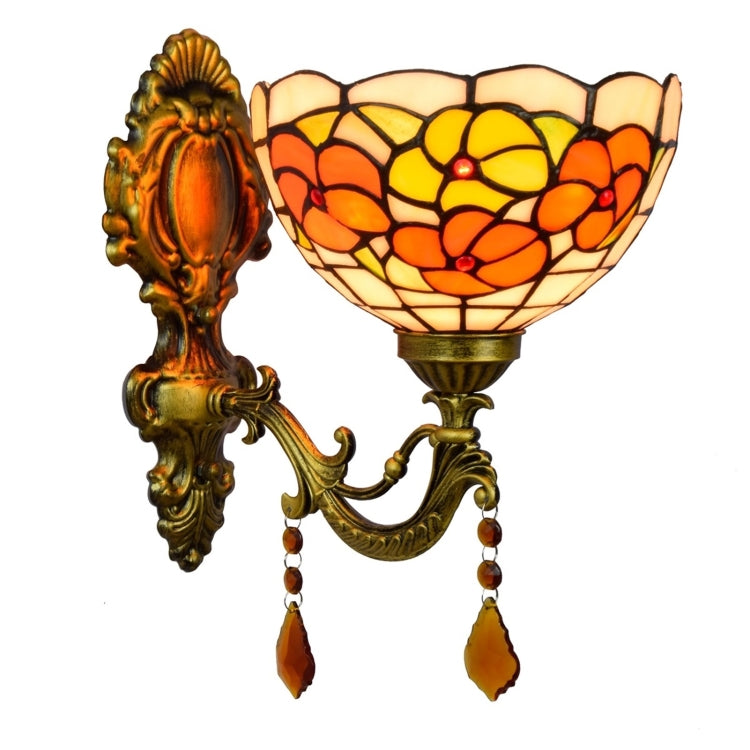 YWXLight 8 inch Pastoral Crystal Bedside Rich Flower Single Head Bar Mirror Wall Lamp