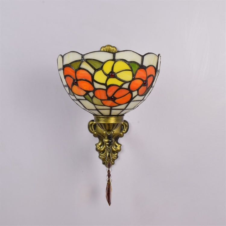 YWXLight 8 inch Pastoral Crystal Bedside Rich Flower Single Head Bar Mirror Wall Lamp