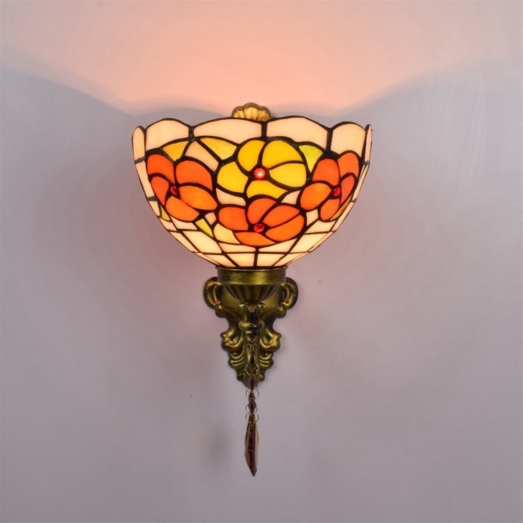 YWXLight 8 inch Pastoral Crystal Bedside Rich Flower Single Head Bar Mirror Wall Lamp