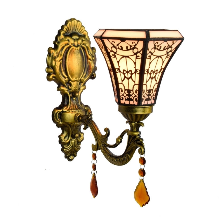 YWXLight 6 inch Creative Pastoral Crystal Bedside Bar Hotel Aisle Wall Lamp