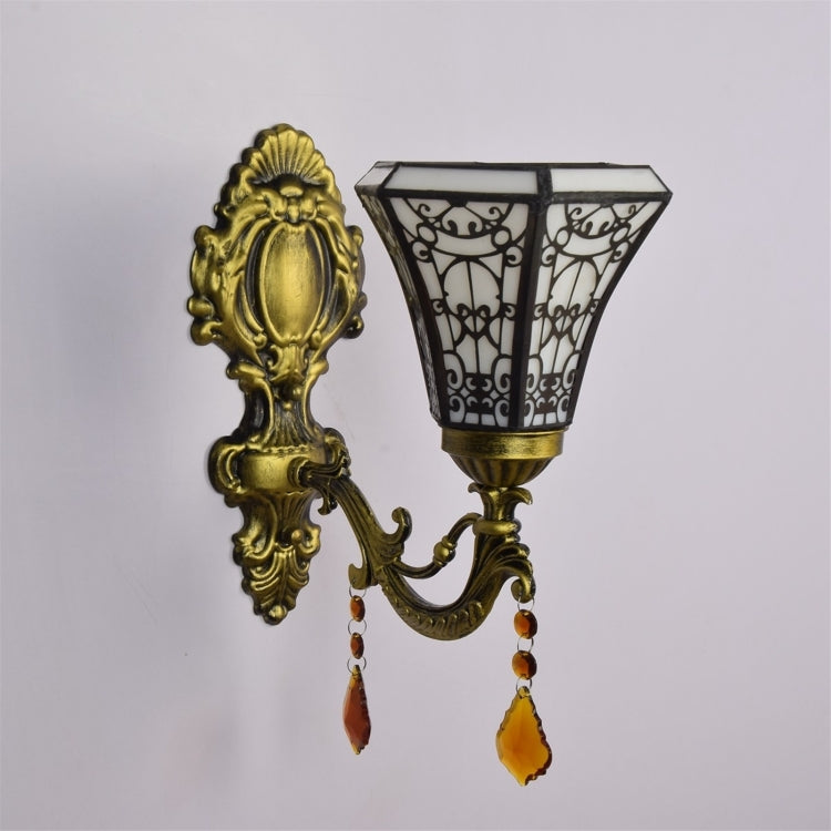 YWXLight 6 inch Creative Pastoral Crystal Bedside Bar Hotel Aisle Wall Lamp