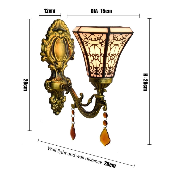 YWXLight 6 inch Creative Pastoral Crystal Bedside Bar Hotel Aisle Wall Lamp