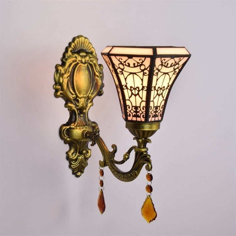 YWXLight 6 inch Creative Pastoral Crystal Bedside Bar Hotel Aisle Wall Lamp