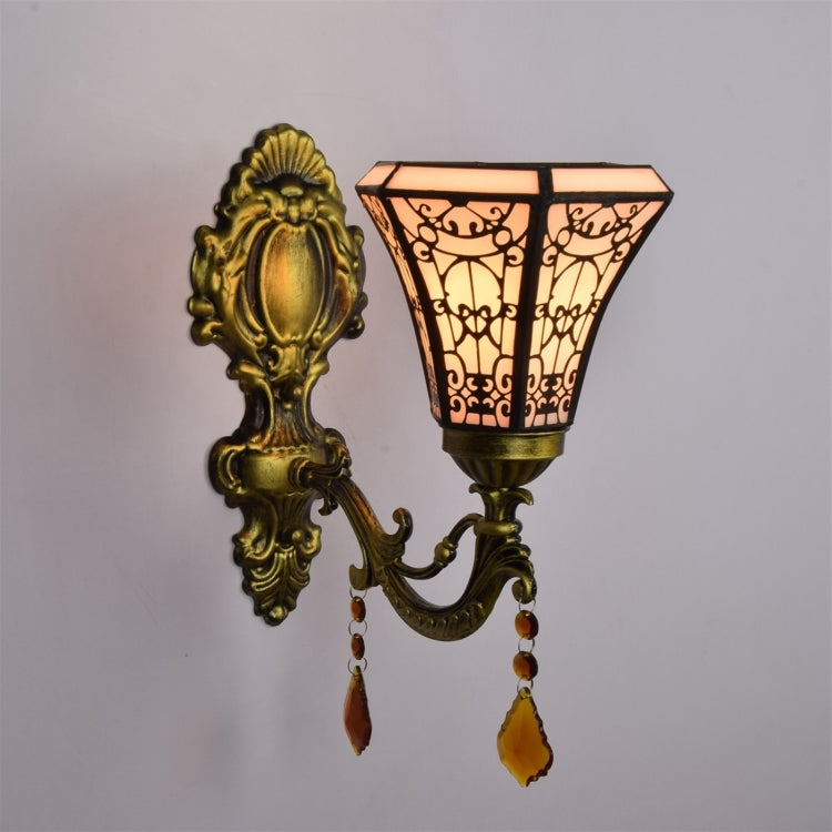 YWXLight 6 inch Creative Pastoral Crystal Bedside Bar Hotel Aisle Wall Lamp
