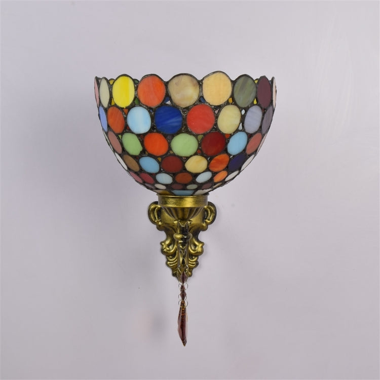 YWXLight 8 inch Stained Glass Garden Bedside Aisle Balcony Wall Lamp