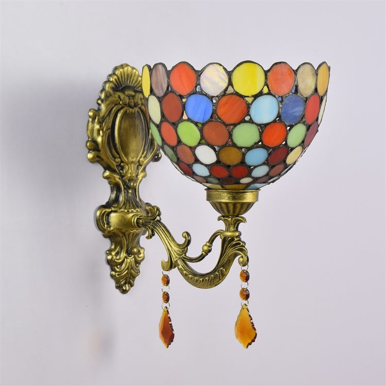 YWXLight 8 inch Stained Glass Garden Bedside Aisle Balcony Wall Lamp