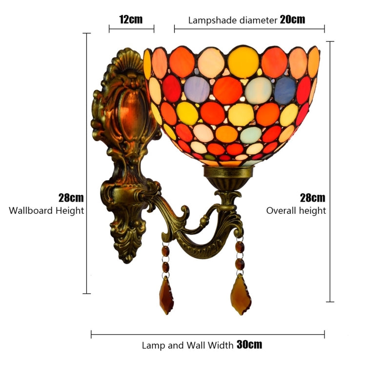 YWXLight 8 inch Stained Glass Garden Bedside Aisle Balcony Wall Lamp