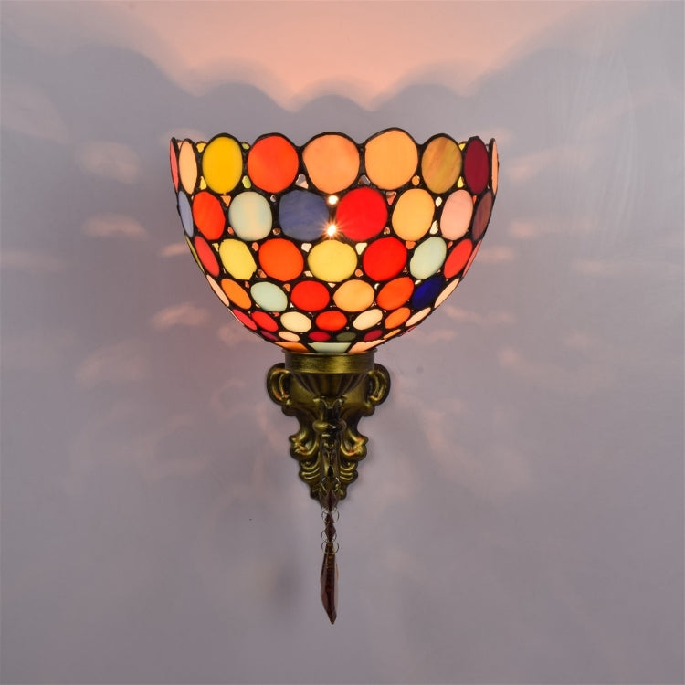 YWXLight 8 inch Stained Glass Garden Bedside Aisle Balcony Wall Lamp