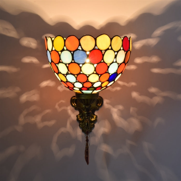 YWXLight 8 inch Stained Glass Garden Bedside Aisle Balcony Wall Lamp