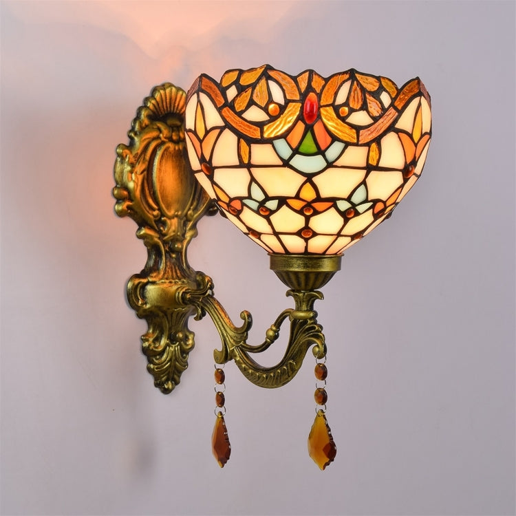 YWXLight 8 inch Creative Pastoral Crystal Bedside Bar Hotel Aisle Wall Lamp