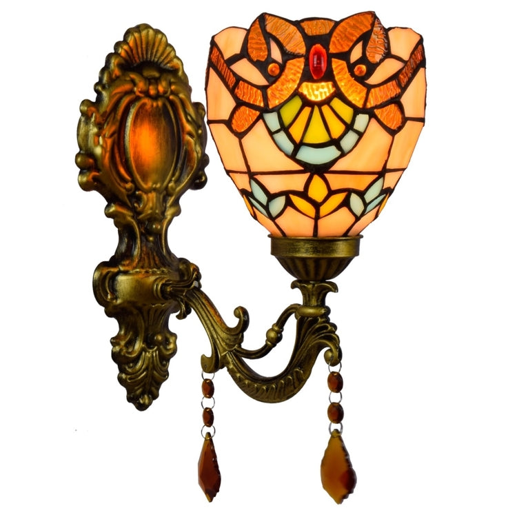 YWXLight 6 inch Pastoral Crystal Bedside Aisle Wall Lamp Bathroom Mirror Lamp