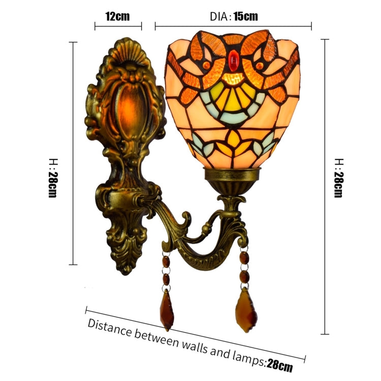 YWXLight 6 inch Pastoral Crystal Bedside Aisle Wall Lamp Bathroom Mirror Lamp