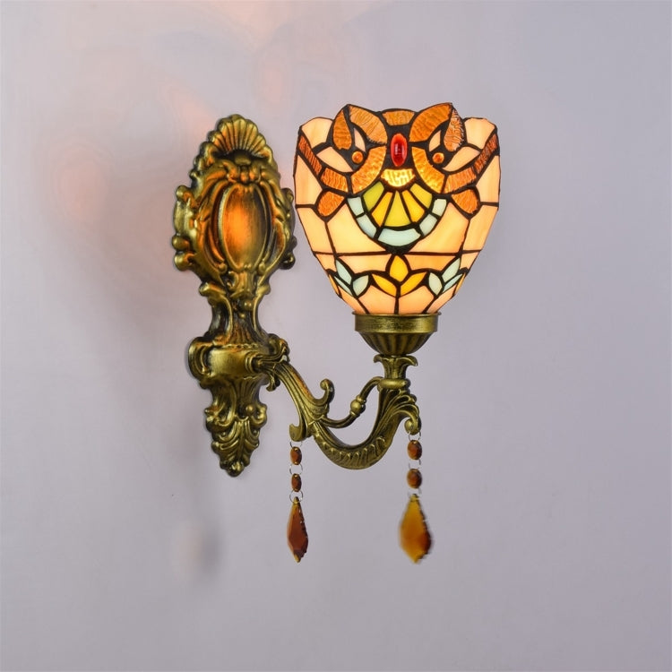 YWXLight 6 inch Pastoral Crystal Bedside Aisle Wall Lamp Bathroom Mirror Lamp