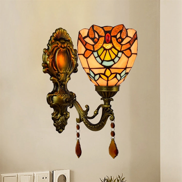 YWXLight 6 inch Pastoral Crystal Bedside Aisle Wall Lamp Bathroom Mirror Lamp