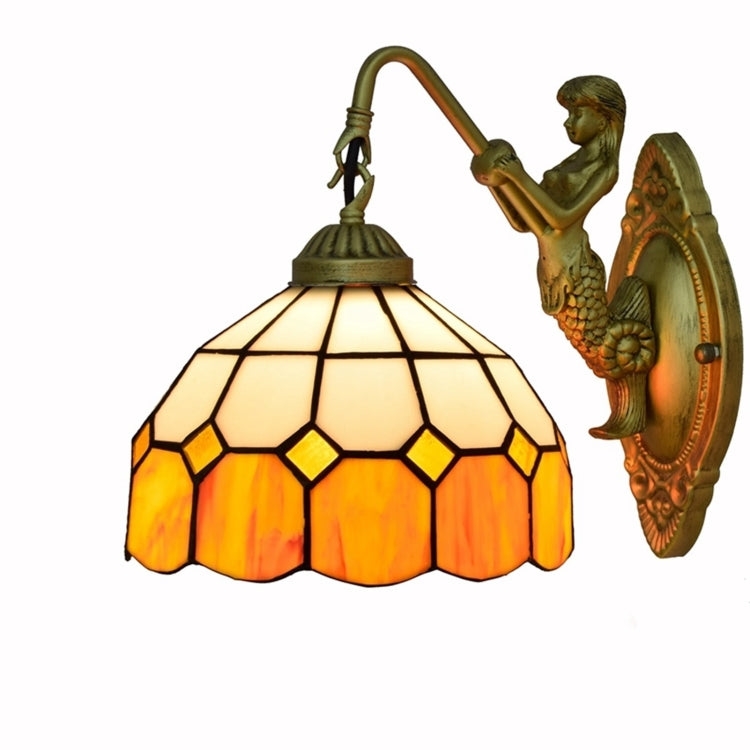 YWXLight 8 inch Stained Glass Living Room Dining Room Bedroom Bar Clubhouse Aisle Wall Lamp