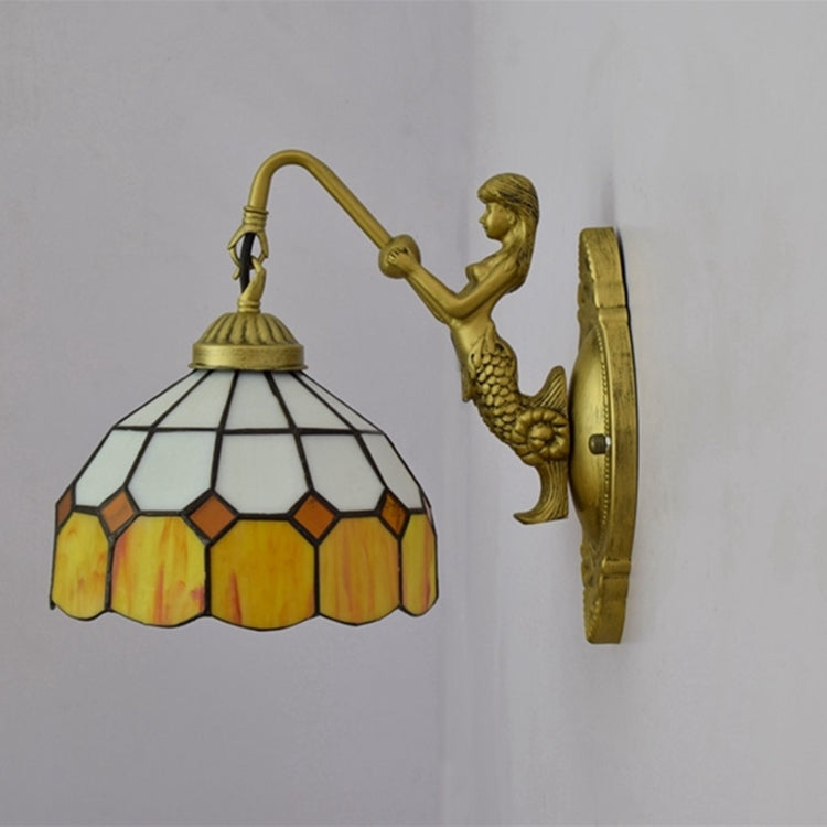 YWXLight 8 inch Stained Glass Living Room Dining Room Bedroom Bar Clubhouse Aisle Wall Lamp