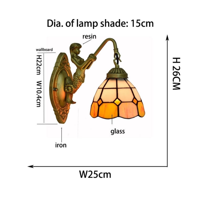 YWXLight 6 inch Stained Glass Living Room Dining Room Bedroom Bar Clubhouse Aisle Wall Lamp
