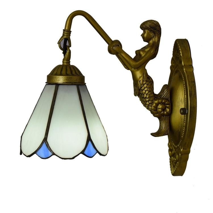 YWXLight 6 inch Stained Glass Living Room Dining Room Bedroom Bar Club Aisle Wall Lamp