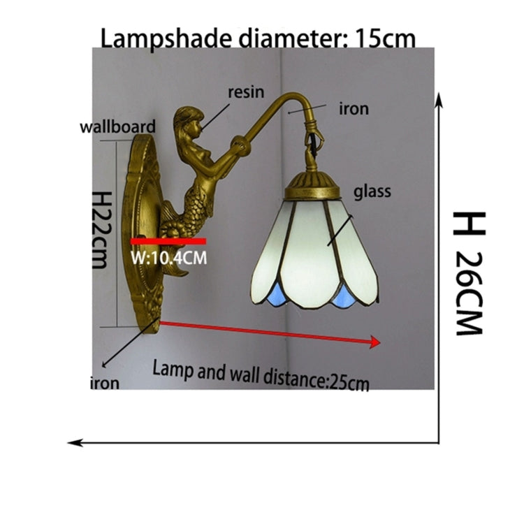 YWXLight 6 inch Stained Glass Living Room Dining Room Bedroom Bar Club Aisle Wall Lamp
