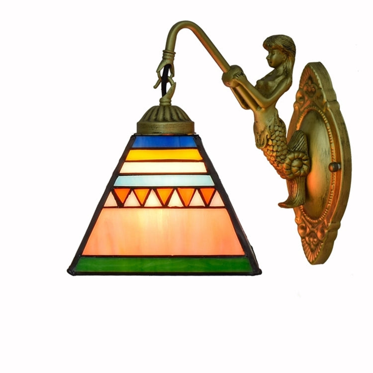 YWXLight 6 inch Stained Glass Wall Lamp Living Room Dining Room Bedroom Bar Club Aisle Decorative Lamp