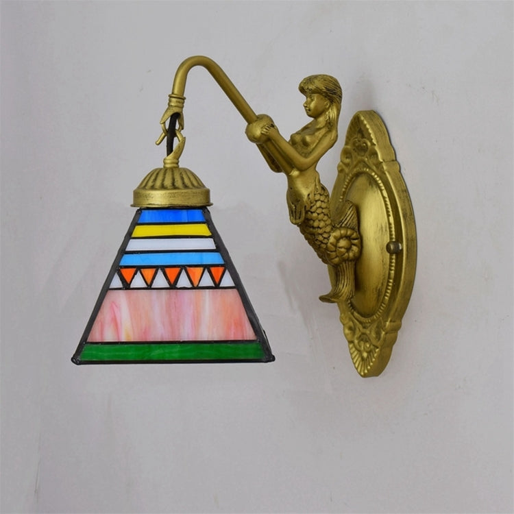 YWXLight 6 inch Stained Glass Wall Lamp Living Room Dining Room Bedroom Bar Club Aisle Decorative Lamp
