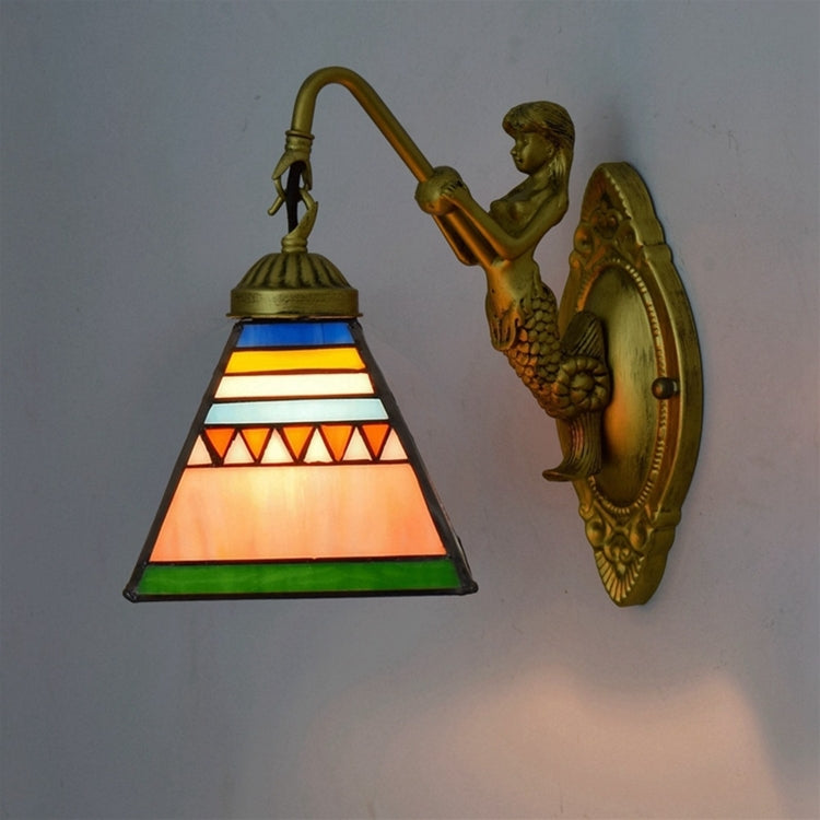 YWXLight 6 inch Stained Glass Wall Lamp Living Room Dining Room Bedroom Bar Club Aisle Decorative Lamp