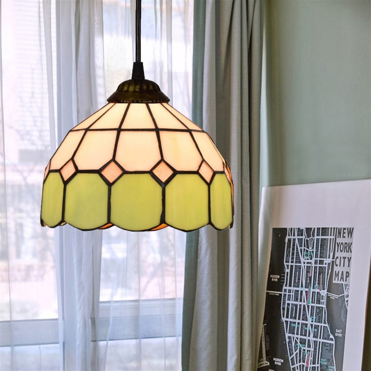 YWXLight 8 inch Simple Style Stained Glass Corridors Balcony Bar Small Pendent Lamp