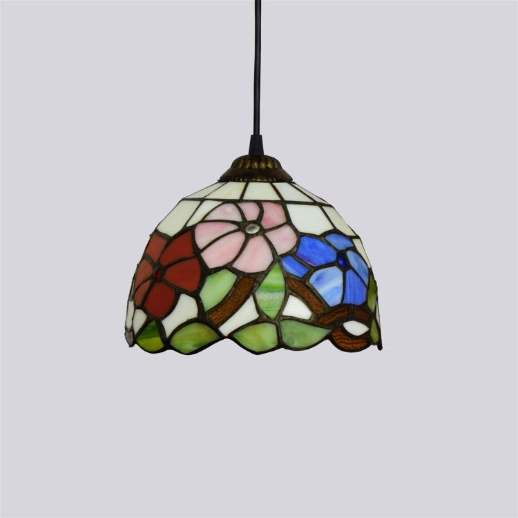 YWXLight 8 inch Creative Stained Morning Glory Glass Pendent Light