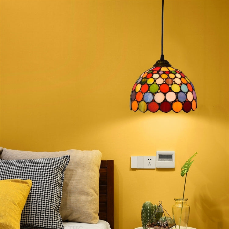 YWXLight 8 inch Creative Stained Colored Dots Glass Small Pendant Light